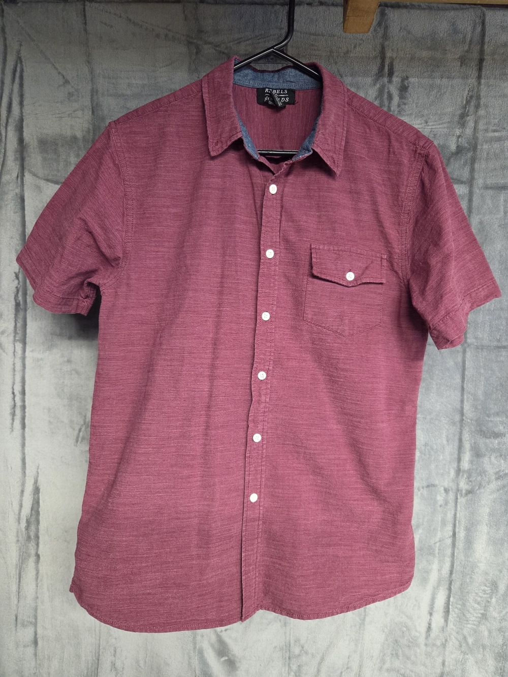 Rebels & Nomads Men's Short-Sleeve Button-Up Shirt - Maroon
